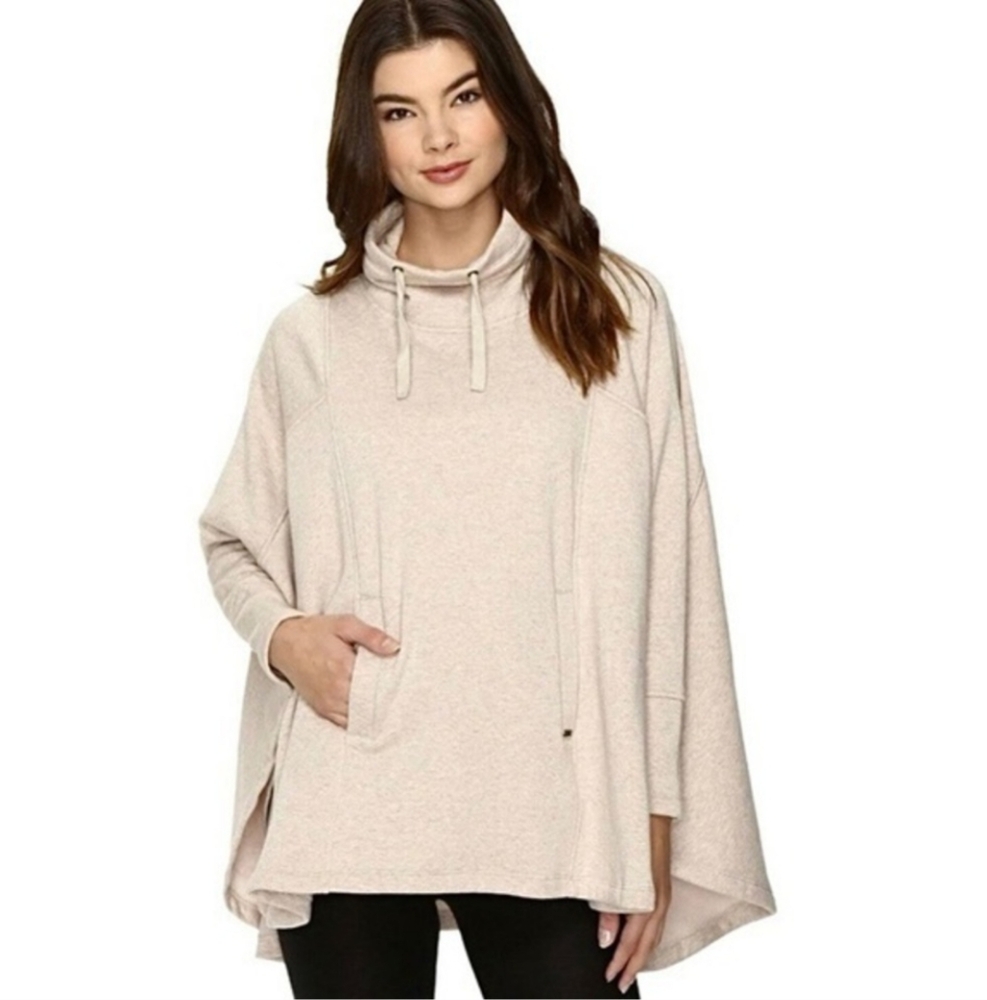 UGG Australia Beige Oatmeal Mock High‎ Neck Poncho Sweater Size XS/S